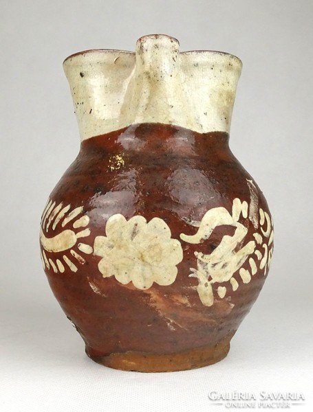 1G558 antique flower pattern ceramic jug 17.5 Cm