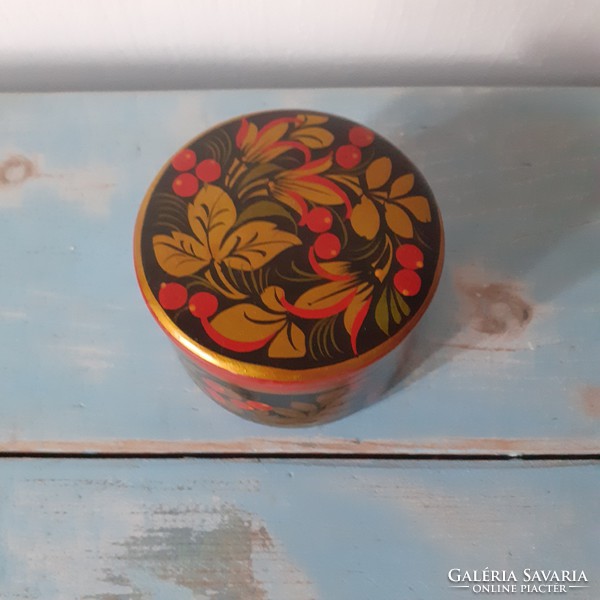 8Db. Old russian handicraft khokhloma spoon, jewelry box