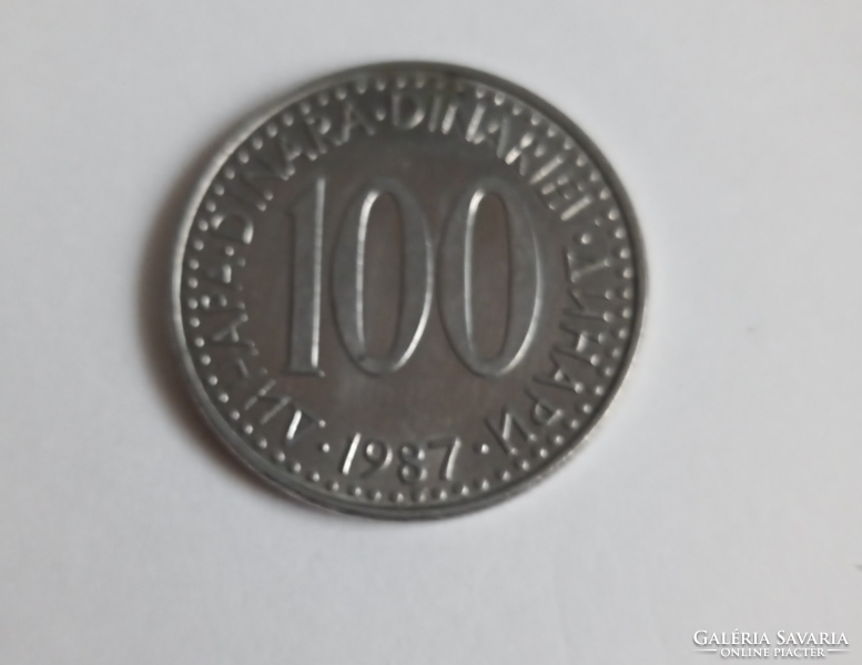 Former Yugoslavia 100 dinars-1987