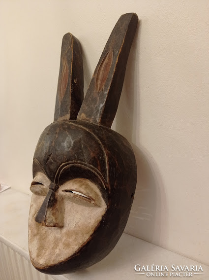 Kwele ethnic group antique antelope mask africa gabon africká mask 345 drums 31