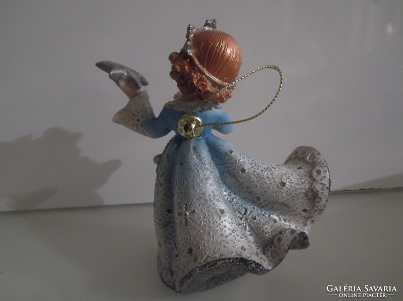 Christmas tree decoration - angel - 11.5 x 9 x 8.5 cm - synthetic resin - hanging - German - beautiful condition