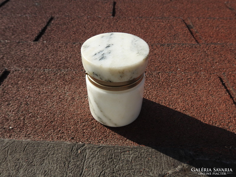 Marble - onyx cylindrical jar storage box