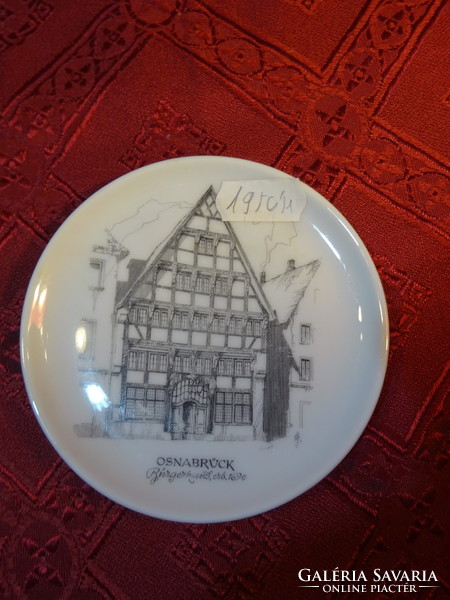 German porcelain mini wall plate with a view of Osnabrück. He has!