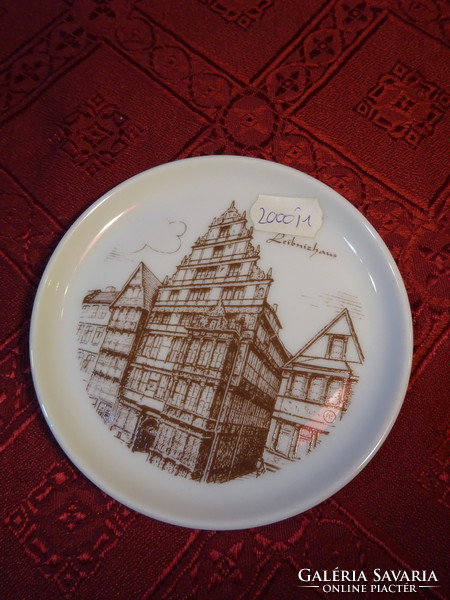 German porcelain mini wall decoration with a view of the leibnizhaus. He has!