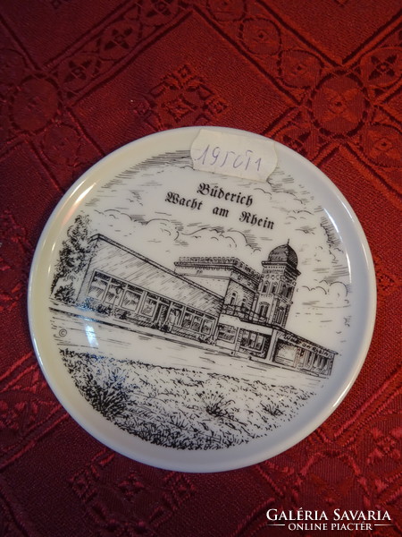 German porcelain mini wall plate with a view of Böderich, diameter 9.4 cm. He has!