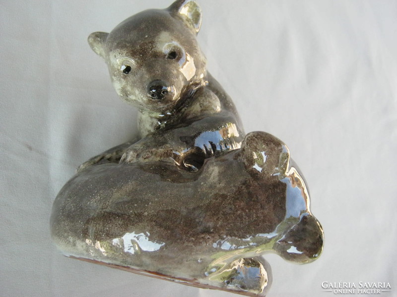 Retro ... Béla Gál Hungarian applied arts ceramic sculpture playing bears