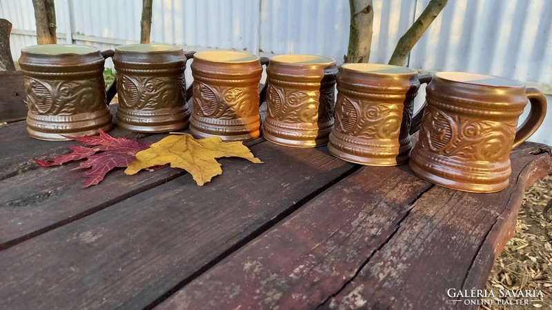 Brown ceramic jug set of 6 amusing granite?