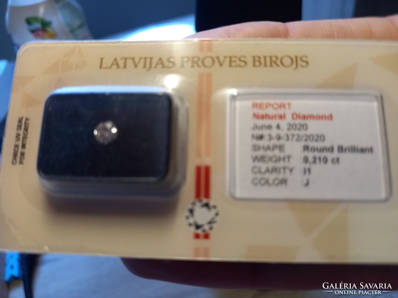 VALÓDI Gyémánt Lettország/ Riga 0,210 ct LPB certifikacióval kóddal