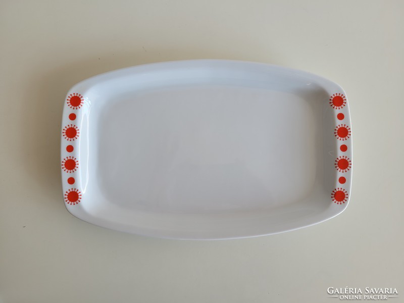 Old Great Plains porcelain tray large size 38.5 cm retro bowl with red pattern