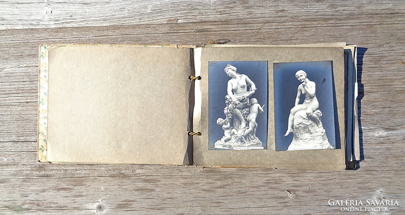 44 Postcards, pictures of works of art, in an album, compiled around 1900