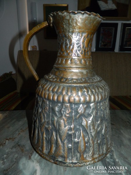 Huge hand-hammered Ottoman-Turkish, beautiful silver-plated bronze spout