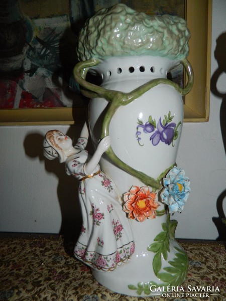 Hatalmas nápolyi porcelán váza pár