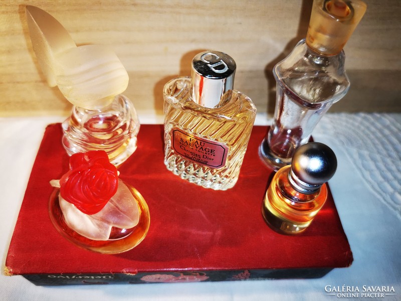 5 darab vintage luxusparfümös pl: Dior Paris, Fiorilu, Opupa Italy parfüm gyüjteményi darabok