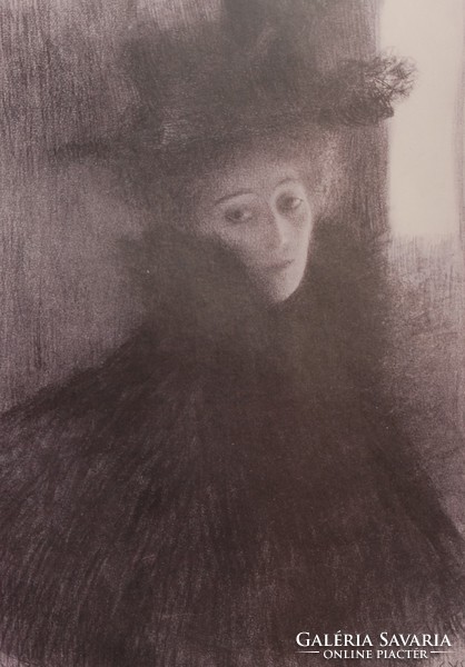 G. Klimt - lady in a hat, modern reproduction