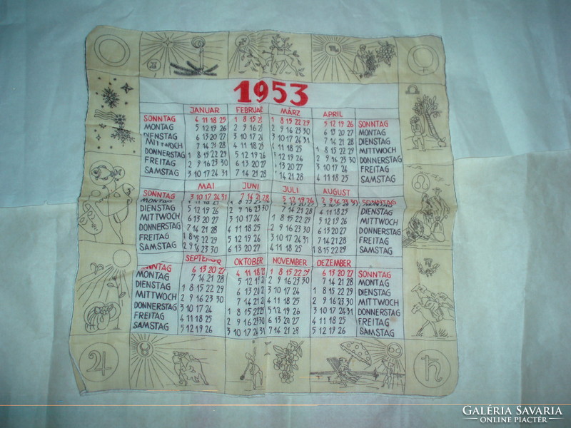 Vintage zsebkendő 1953-ból