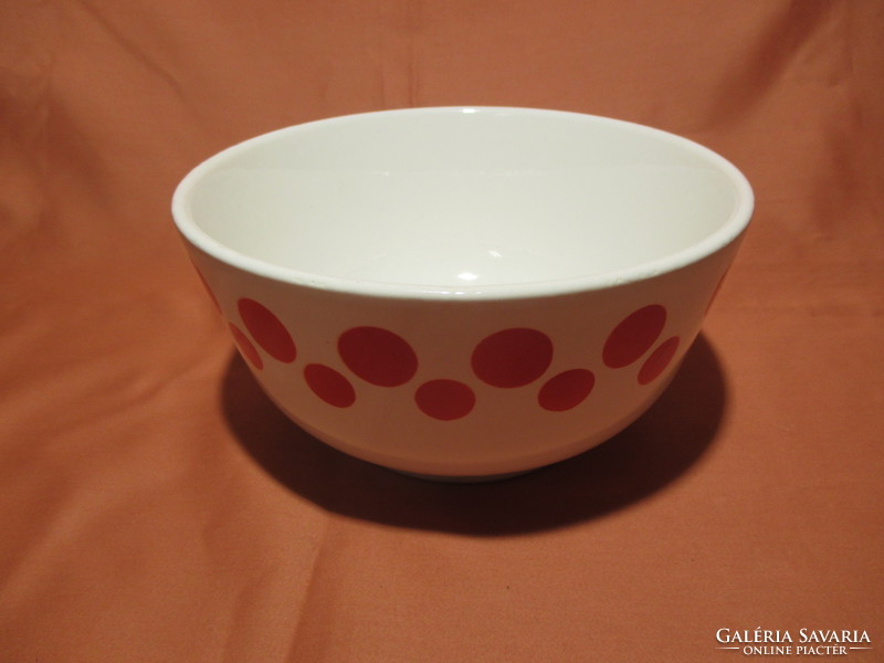 Red polka dot granite bowl from Kispest