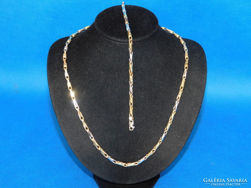 Gold two-tone14k necklace + bracelet 26.1 Gr