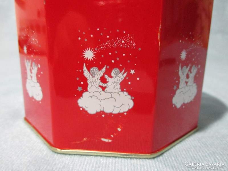 Angelic metal box, storage container, Christmas