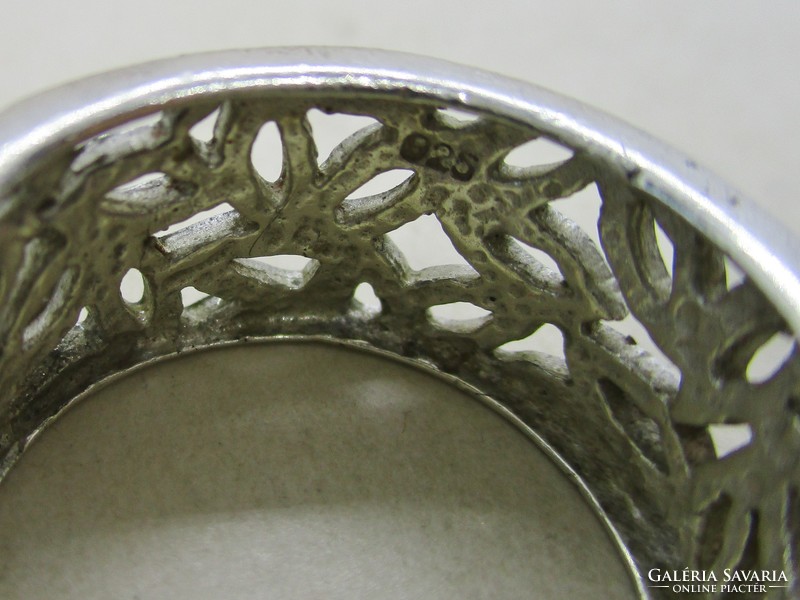 Különleges mintás kézműves ezüst karikagyűrü