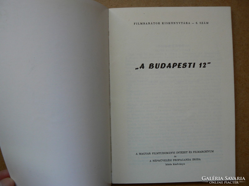 The 12th in Budapest, the small library of film lovers 6. The book in good condition (1000 e.g.) Rare!