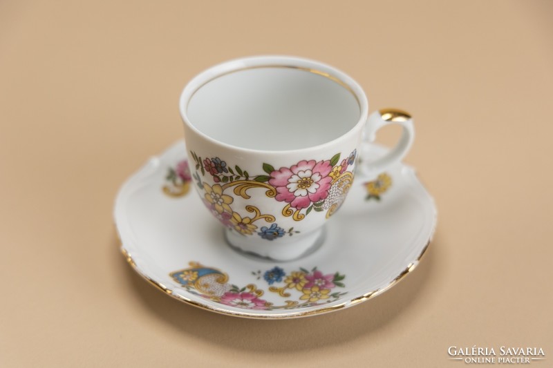 Bavaria Tirschenreuth porcelán csésze, alátét tányérral