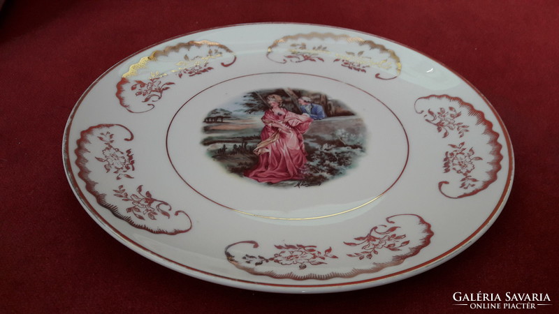 Rococo scene, viable porcelain bowl, large plate