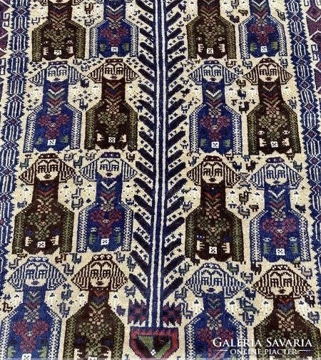 Special Afghan tribal rug 202x108