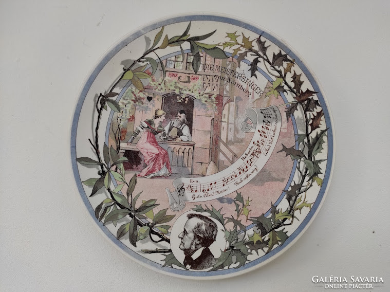 Antique Wagner Nuremberg Master Singers Sarreguemines Classical Music Porcelain Wall Plate 4706