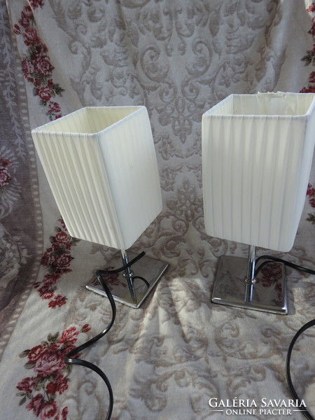 Pair of modern metal lamps - bedside lamp - with washable cover