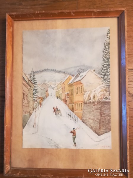 Wolf Valér watercolor 1943