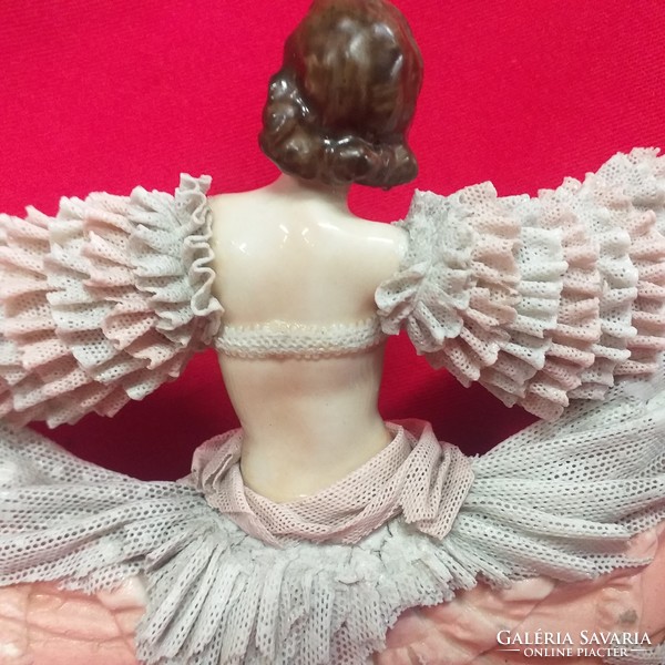 Alt German, Germany rudolstadt-volkstedt ackermann & fritze 1908-1920 dancer porcelain figurine. 19 Cm.