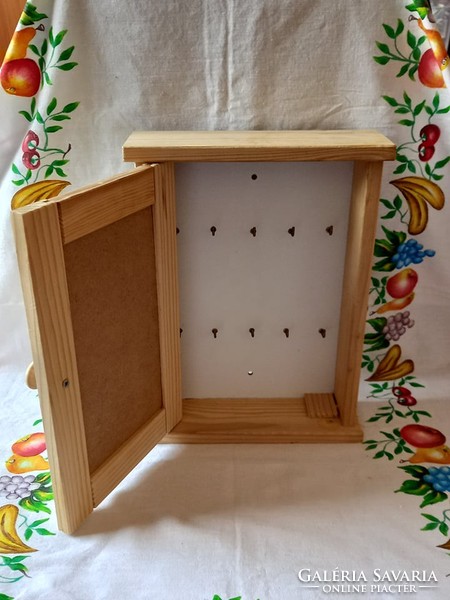 Wall wooden keychain - key storage box (lined with lily of the valley decoupage technique)