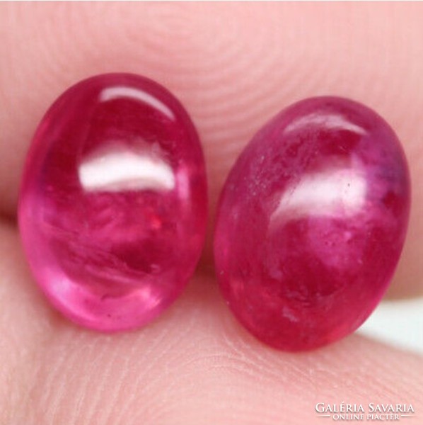 Pair of 5.17Ct Madagascar heat treated ruby kabos gemstones