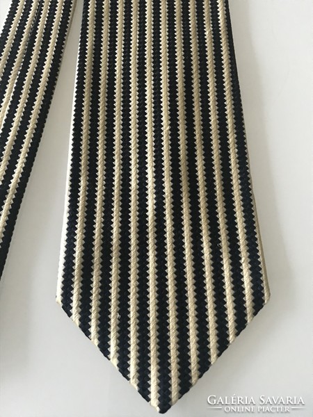Dolce & Gabbana nyakkendő selyemből, mélykék és tompa arany színben