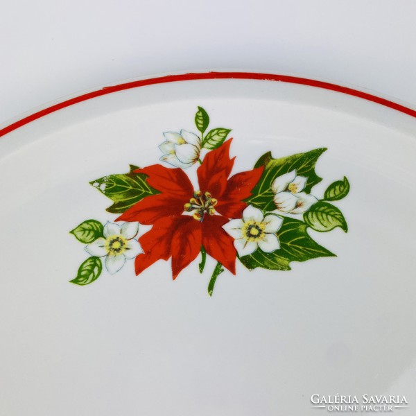 Zsolnay porcelán - Mikulásvirágos asztalközép/kínáló - Karácsony