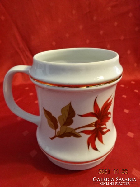Hollóház porcelain jug, flower pattern, height 12 cm. He has!