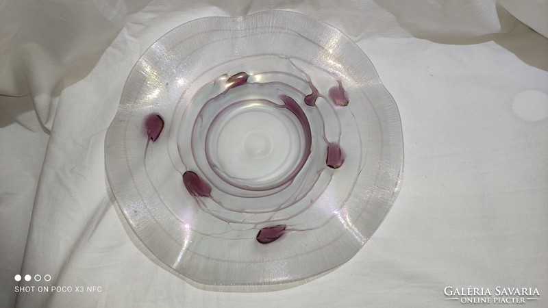 Glass art nouveau freiherr von poschinger iridescent glass table center serving bowl 29 cm diameter