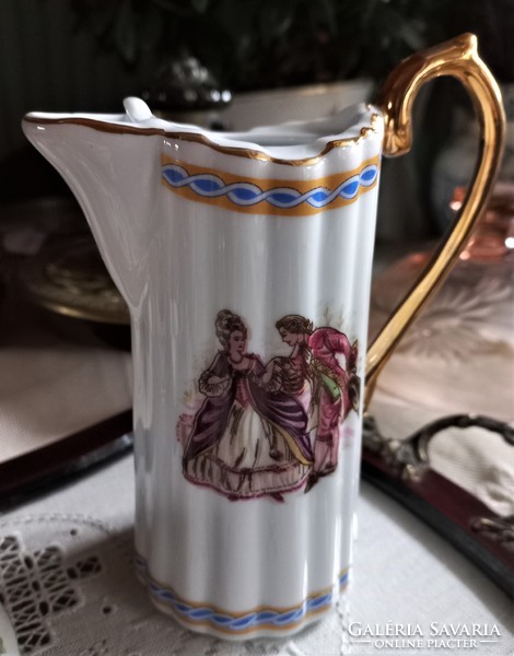 Antique limoges scene with spout, jug, collector
