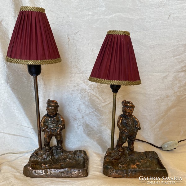 Antik Bronz lámpa -pár