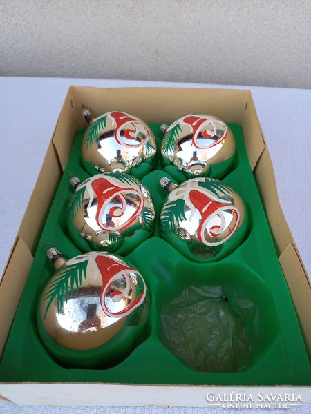 Retro, old, Czechoslovak, glass Christmas tree decorations in their original boxes