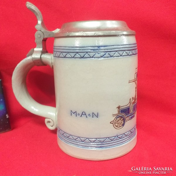 German germany goebel m.A.N zinn lid ceramic beer mug.