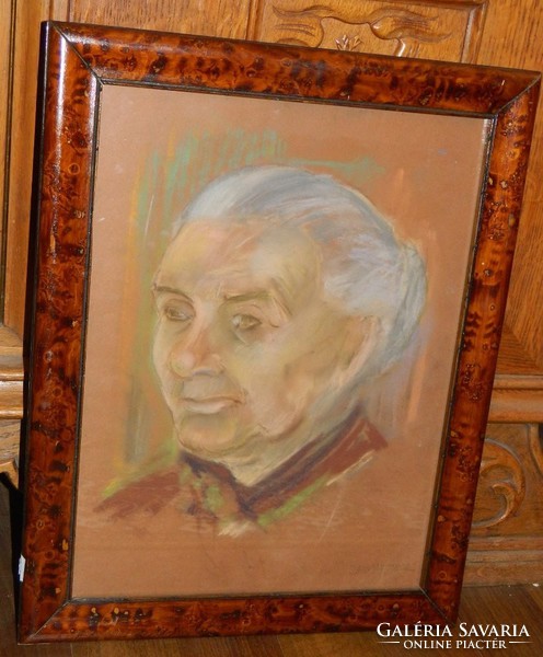 Jankay Tibor eredeti festmény  - öregasszony portré