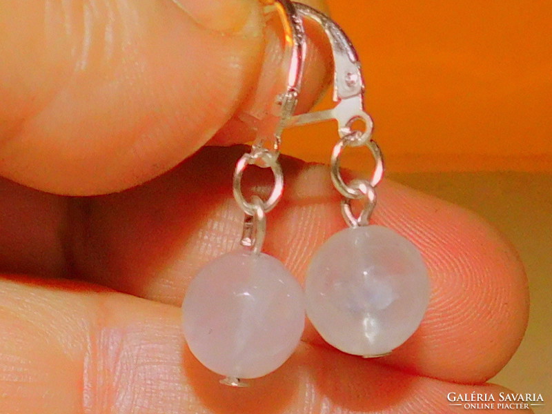 Rose quartz mineral sphere earrings