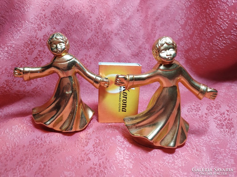 Bmf nagel gilded angel pair of candle holders