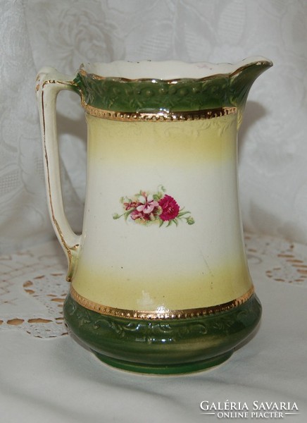 Antique, hand-painted, gilded flower jug, 18 cm high