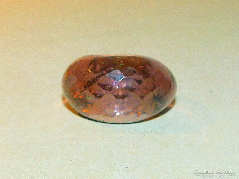 Fazettált csiszolású Muránói üveg Kristály Gyűrű 7-es