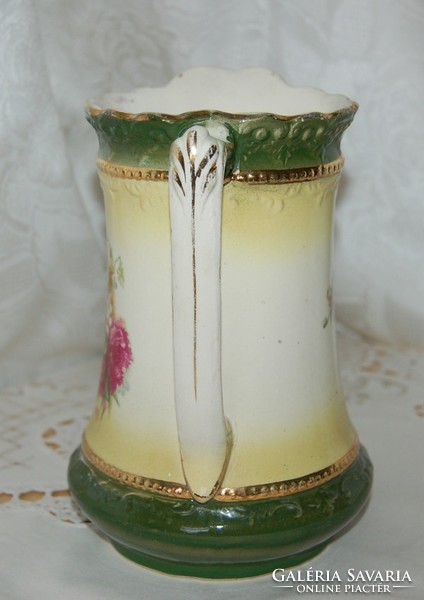 Antique, hand-painted, gilded flower jug, 18 cm high