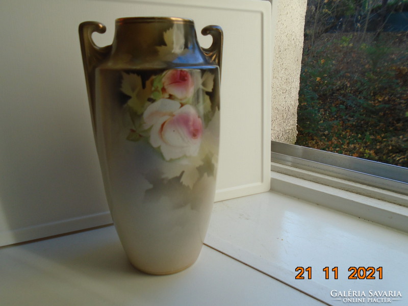 1908  Kézzel festett Empire angol váza   DIXONIAN ROSE Reg.Nr=682359