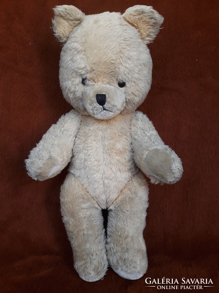 Régi nagy méretű szalmás maci, 60 cm