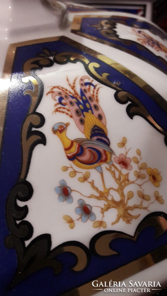 Exkluzív óriás madaras fajansz porcelán tál